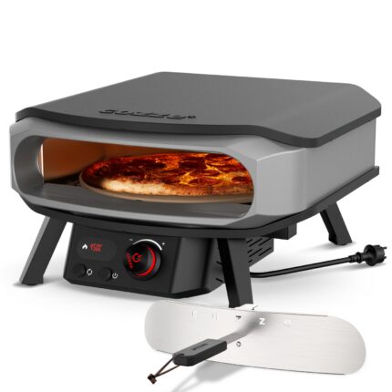 Cozze® 17" Premium Rotate Elektro-Pizzaofen – Drehstein, 230 V & Regler